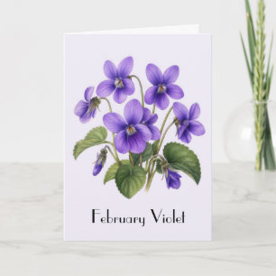 Fleurs violettes de février Carte de vœux