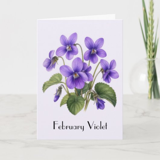 Fleurs violettes de février Carte de vœux (Devant)
