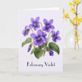 Fleurs violettes de février Carte de vœux (Fleur jaune)