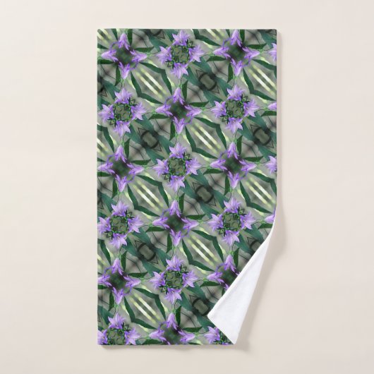 Fleurs violettes délicates Motif Abstrait (Serviette à main)