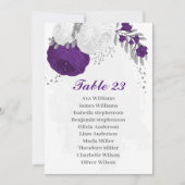 fleurs violettes et blanches carte de siège argent (Devant)