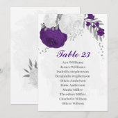 fleurs violettes et blanches carte de siège argent (Devant / Derrière)