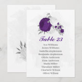 fleurs violettes et blanches carte de siège argent (Devant / Derrière)