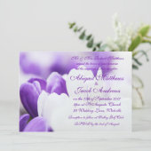 Fleurs violettes et blanches - Faire-part de maria (Debout devant)