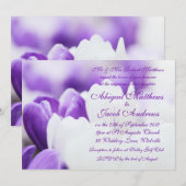 Fleurs violettes et blanches - Faire-part de maria (Devant / Derrière)