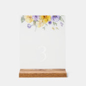 Fleurs violettes et jaunes, numéros de table de ba (Recto)