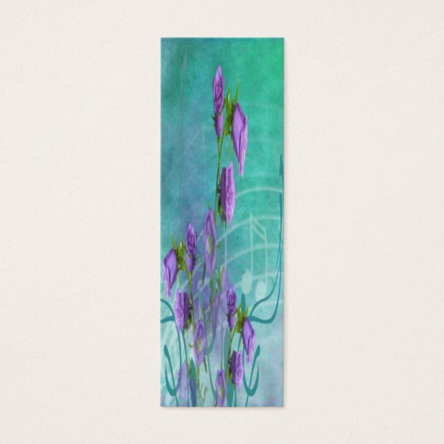 Fleurs violettes et notes musicales Signet (Devant)