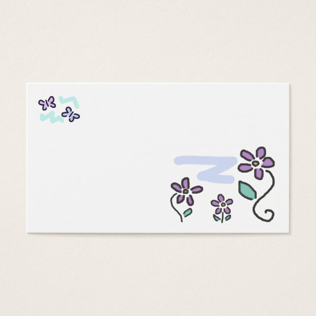 Fleurs violettes et papillons (Devant)