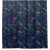 Fleurs violettes et rideau de douche Feuille Turqu (Devant)