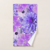 Fleurs violettes et roses (Serviette à main)