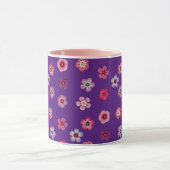 Fleurs violettes et roses Vintage style Mug (Centre)