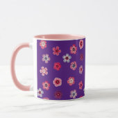 Fleurs violettes et roses Vintage style Mug (Gauche)