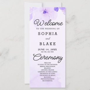 Fleurs violettes et verdure Programme de mariage v
