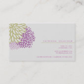 Fleurs violettes et vertes Carte de visite élégant (Dos)