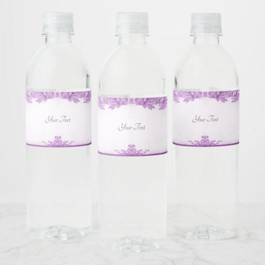 Fleurs violettes Étiquette de bouteille d'eau fleu (Bouteilles)