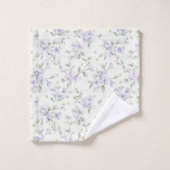 Fleurs Violettes Étoiles Dorées Lunes (Gant de toilette)