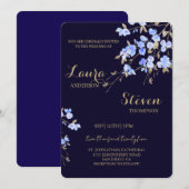 Fleurs violettes Faire-part de mariage de décorati (Devant / Derrière)