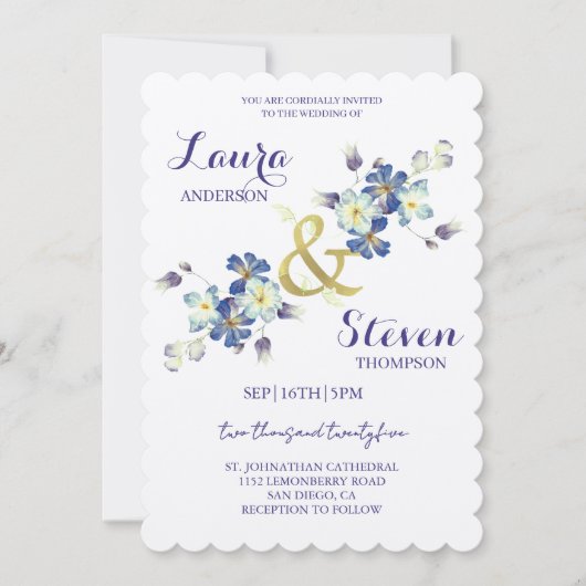 Fleurs violettes Faire-part de mariage de décorati (Devant)