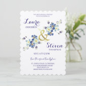 Fleurs violettes Faire-part de mariage de décorati (Debout devant)