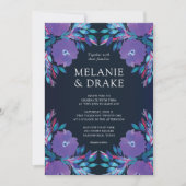 Fleurs violettes Faire-part de mariage peinte à la (Devant)