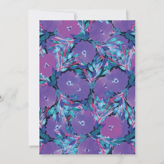 Fleurs violettes Faire-part de mariage peinte à la (Dos)