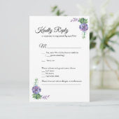 Fleurs violettes Faire-part de mariage RSVP botani (Debout devant)