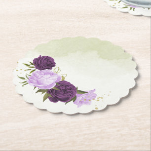 fleurs violettes feuilles vertes sous-verre en pap