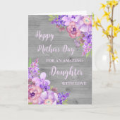 Fleurs violettes Fille Bonne carte de fête des mèr (Fleur jaune)