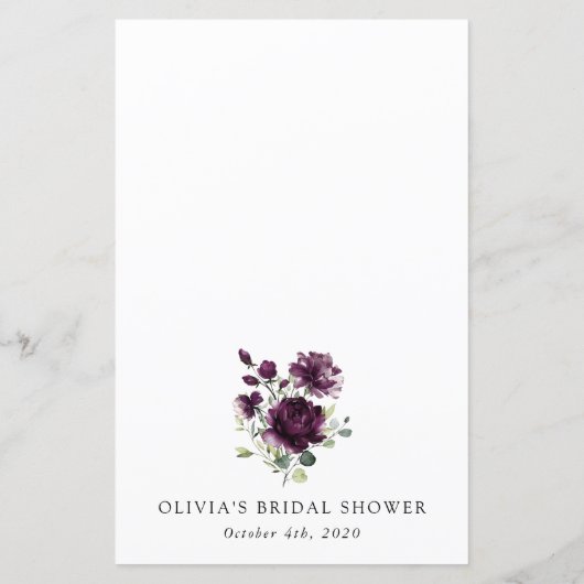 Fleurs violettes, Fleurs de prune, Menu Fête des m (Dos)