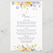 Fleurs Violettes, Fleurs Jaunes, Menu Baptême (Devant)