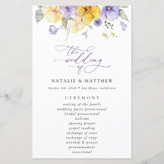 Fleurs violettes, Fleurs jaunes, Programme de mari (Devant)