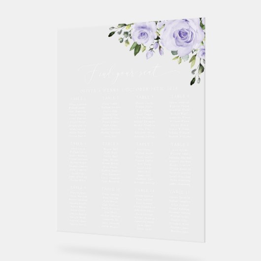 Fleurs violettes, Fleurs Lilac, Boho, Carte de siè (Angle)