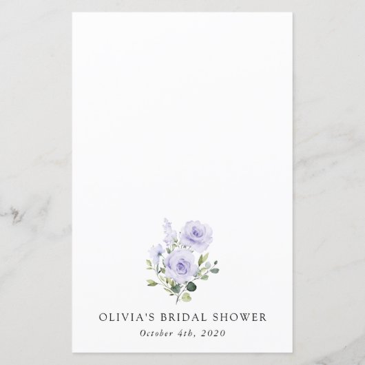 Fleurs violettes, Fleurs Lilac, Menu Fête des mari (Dos)