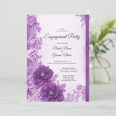 Fleurs violettes Flourdissent Invitation Fiançaill (Debout devant)