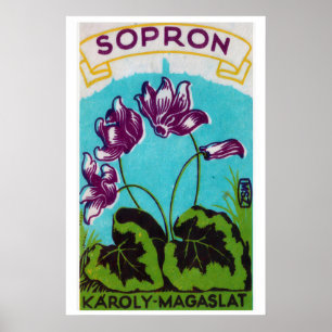 Fleurs Violettes - Impression Boîte d'Allumettes -