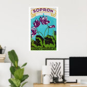 Fleurs Violettes - Impression Boîte d'Allumettes - (Bureau à domicile)