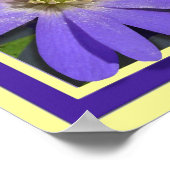 Fleurs violettes Imprimer Bleu Faisceaux Poster d' (Coin)
