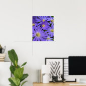 Fleurs violettes Imprimer Bleu Faisceaux Poster d' (Bureau à domicile)