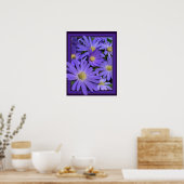 Fleurs violettes Imprimer Bleu Faisceaux Poster d' (Cuisine)