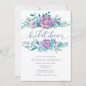 Fleurs violettes Invitation de douche nuptiale (Devant)