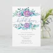 Fleurs violettes Invitation de douche nuptiale (Debout devant)