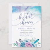 Fleurs violettes Invitation de douche nuptiale (Devant)