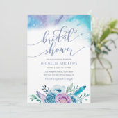 Fleurs violettes Invitation de douche nuptiale (Debout devant)