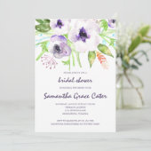 Fleurs violettes Invitation de douche nuptiale (Debout devant)