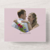 Fleurs Violettes Invitation de Mariage Tout En Un (Verso)