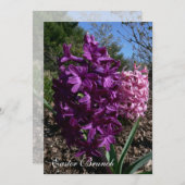 Fleurs violettes Invitations de Brunch de Pâques (Devant / Derrière)