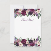 Fleurs Violettes Luxuriantes | Cartes de Remerciem (Devant)