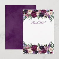 Fleurs Violettes Luxuriantes | Cartes de Remerciem