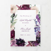Fleurs violettes luxuriantes | Invitations de mari (Page de couverture)