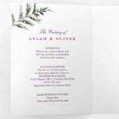 Fleurs violettes luxuriantes | Invitations de mari (Intérieur en premier)